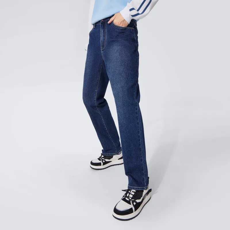 CAMEL Washed Retro Comfortable Stretch Casual Long Straight Leg Soft Draped Jeans Men's-6