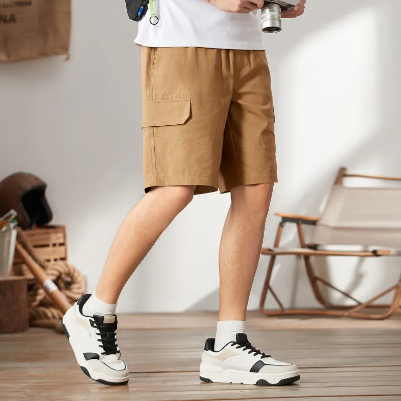 CAMEL Cargo Shorts Men-11