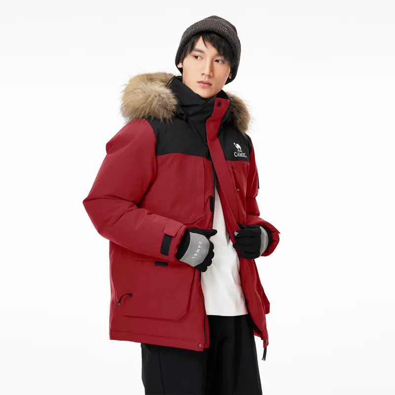 CAMEL Warm Fleece Series Down Jacket Unisex-8