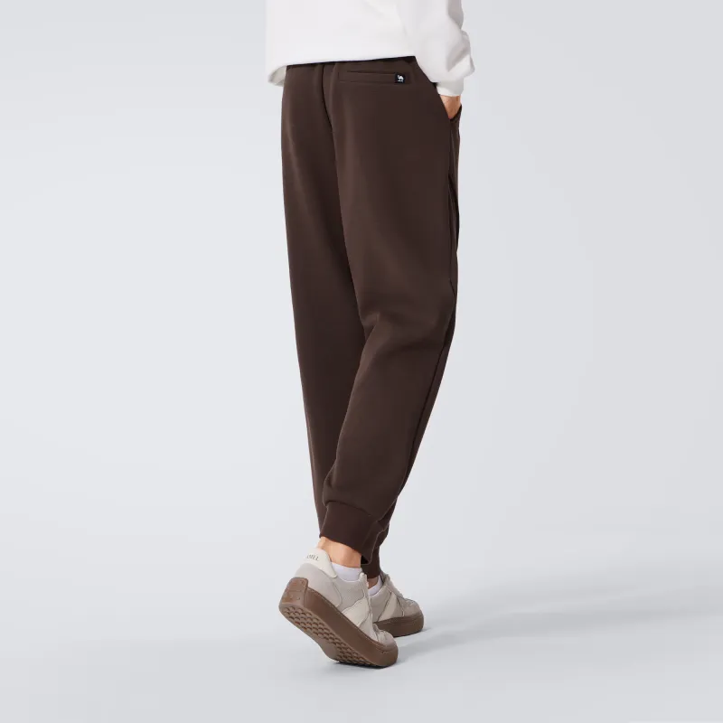 CAMEL Solid Cotton Feeling Fleece Lined Warm Loose Fit Stretch Elastic Cuff Long 'Bone Breaking' Sweatpants Men's-11