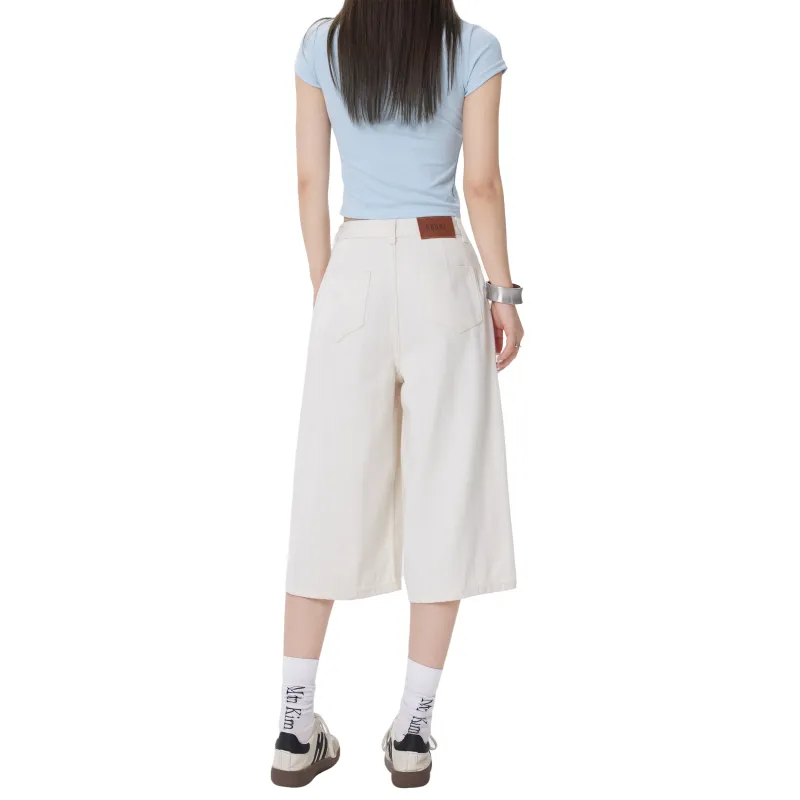 TBSM Denim Shorts Women's Ecru-1