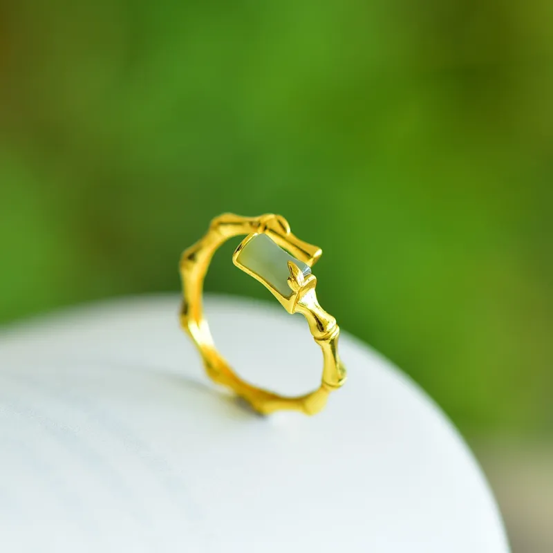 Atsuyama Hetian Jade Rings Women's Green Jade-3