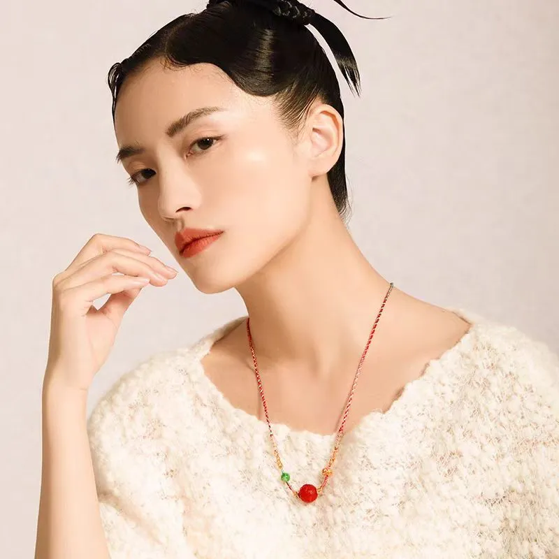 Atsuyama Southern Red Agate Necklaces Unisex-1