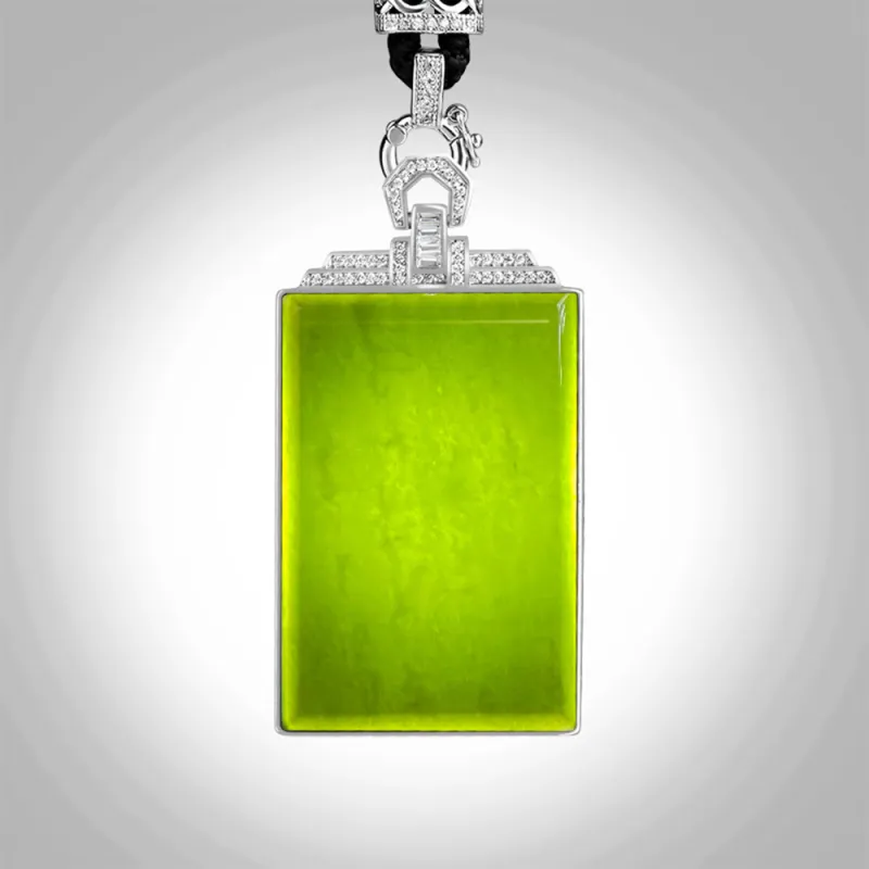 Atsuyama Hetian Jade Pendants Unisex Green Jade-4