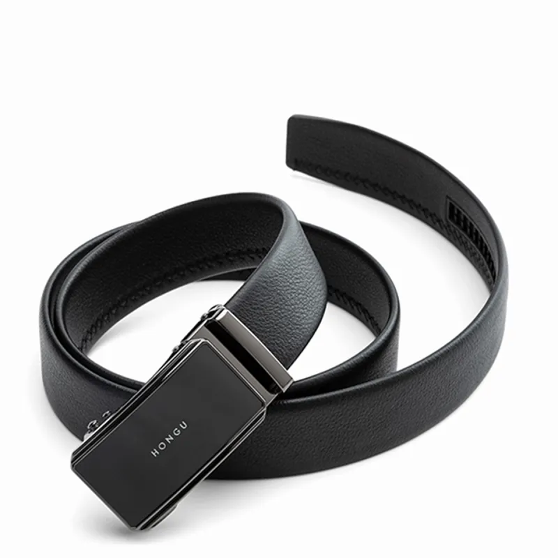 HONGU Cow Leather Belts Men's Width 3.5cm-1