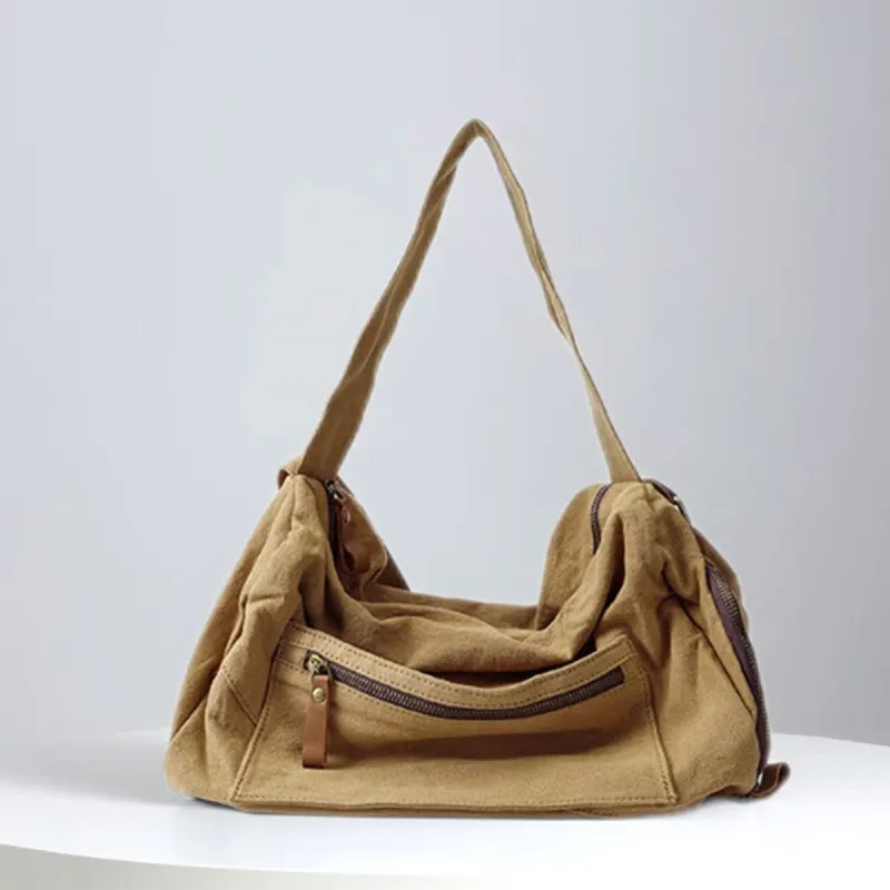 HONGU Canvas Shoulder Bag Tubas Women's Ginger Yellow-4