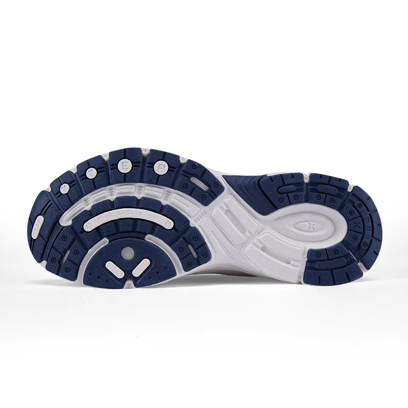 XTEP Shock Absorbing, Non Slip, Wear Resistant, Breathable And Lightweight Low Top Casual Shoes Men's White Blue-4