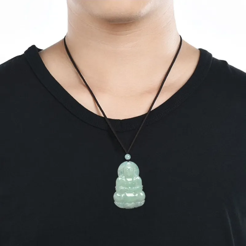Jing Ruyu Ice Glutinous Jadeite Necklaces Men's-1