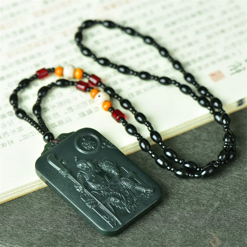 Jing Ruyu Hetian Jade Necklaces Green Jade Unisex-6