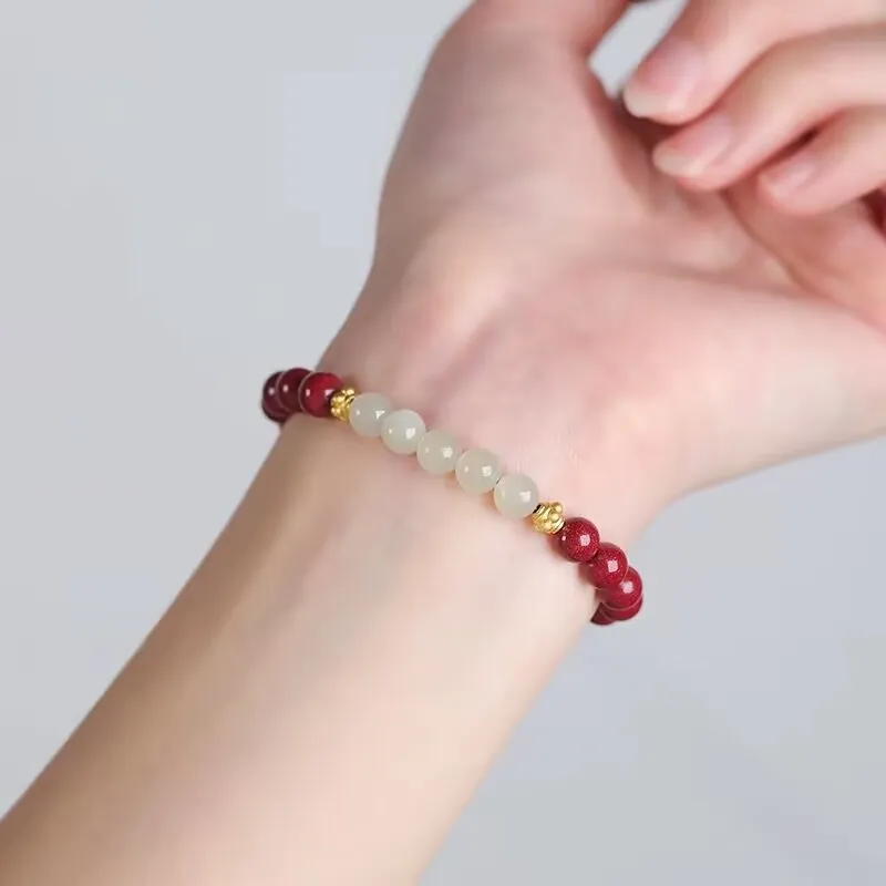 Jing Ruyu Hetian Jade Bracelets White Jade Unisex-4