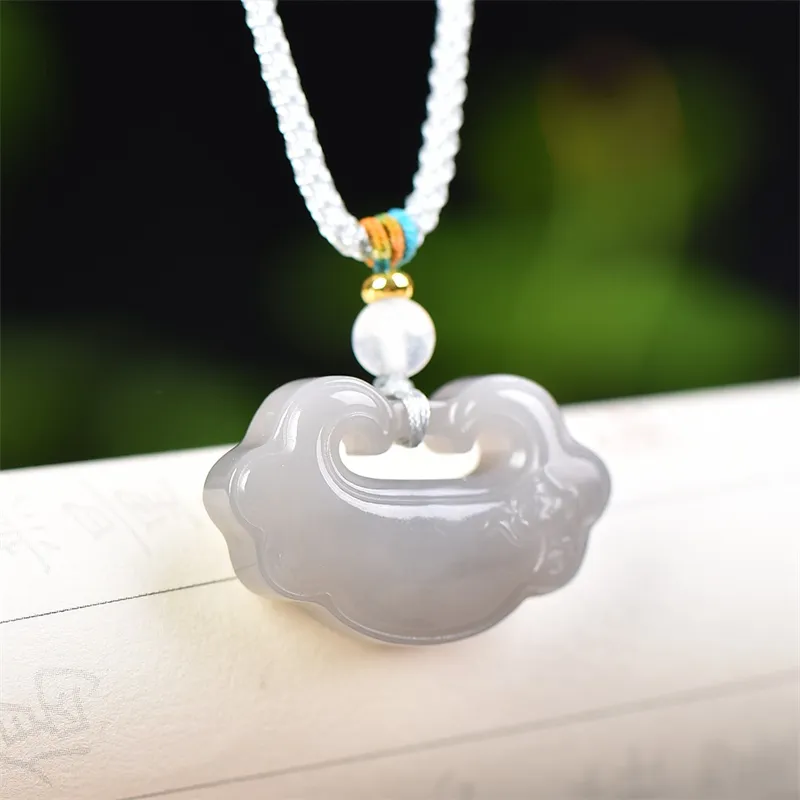 Jing Ruyu Hetian Jade Necklaces Smoky Purple Unisex-5