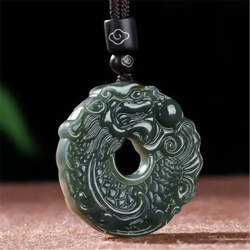 Jing Ruyu Hetian Jade Necklaces Green Jade Unisex-1