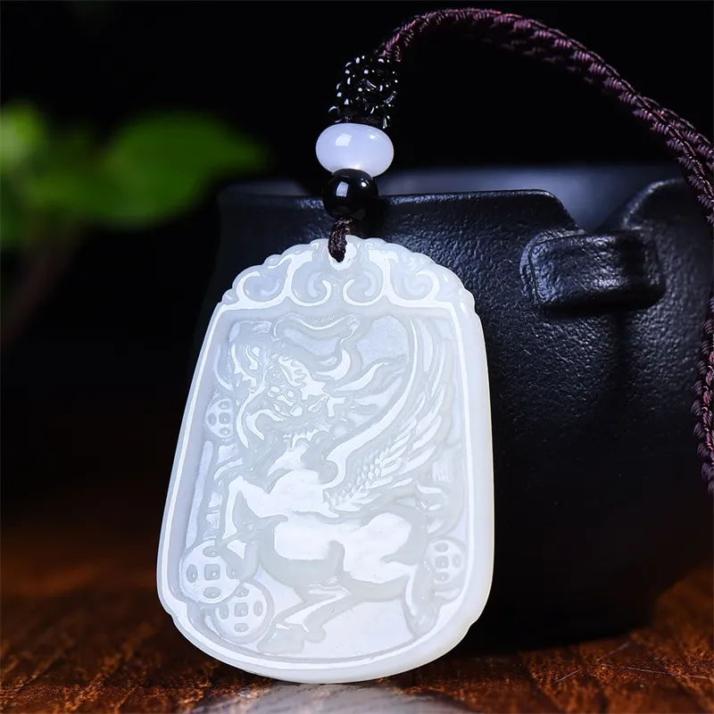 Jing Ruyu Hetian Jade Necklaces White Jade Unisex-2