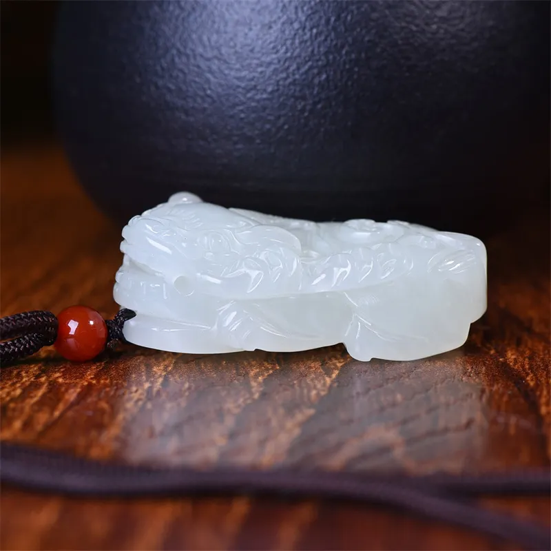 Jing Ruyu Hetian Jade Necklaces White Jade Unisex-3
