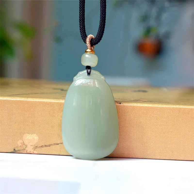 Jing Ruyu Hetian Jade Necklaces Pale Greenish White Jade Unisex-1