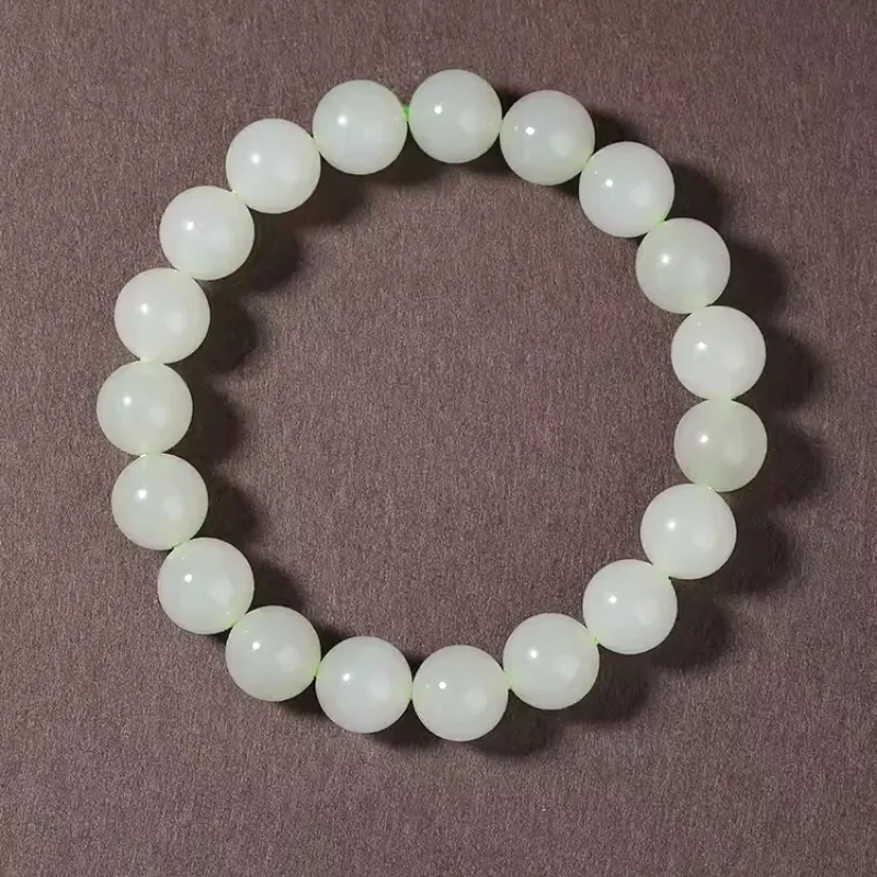 Jing Ruyu Hetian Jade Bracelets Women's Pale Greenish White Jade-3