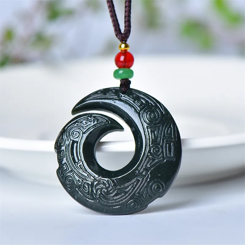 Jing Ruyu Hetian Jade Necklaces Green Jade Unisex-3