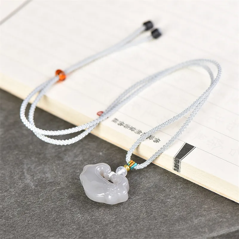 Jing Ruyu Hetian Jade Necklaces Smoky Purple Unisex-6