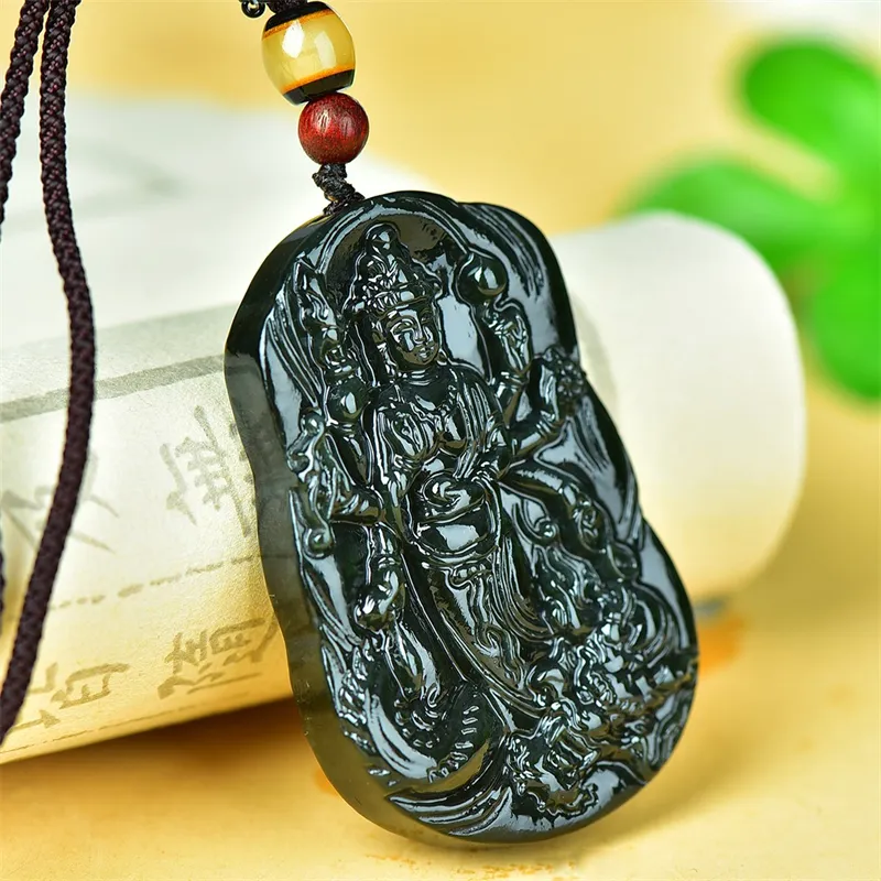 Jing Ruyu Hetian Jade Necklaces Green Jade Unisex-4