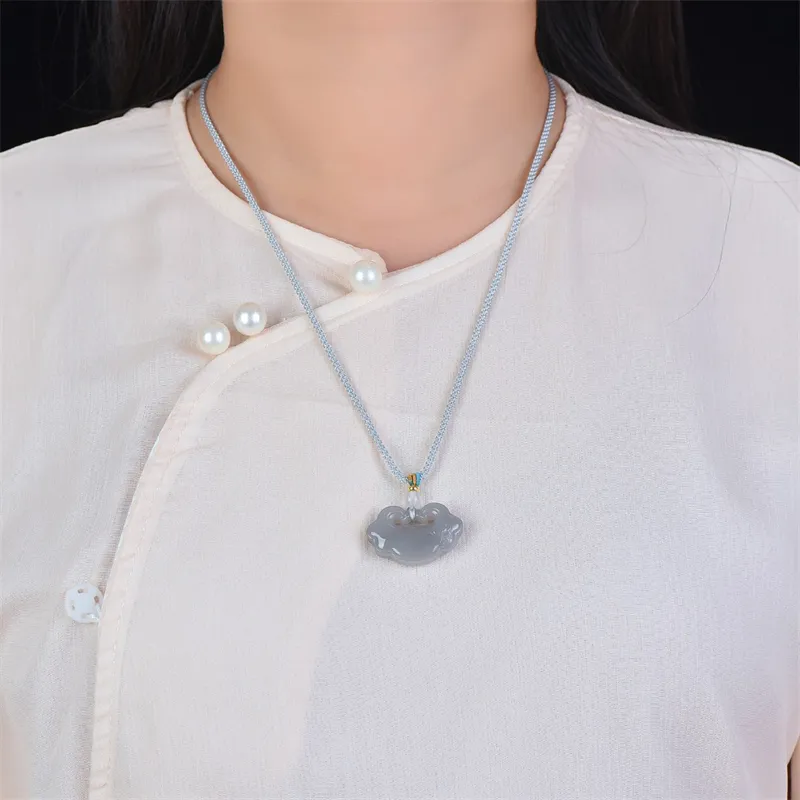 Jing Ruyu Hetian Jade Necklaces Smoky Purple Unisex-1