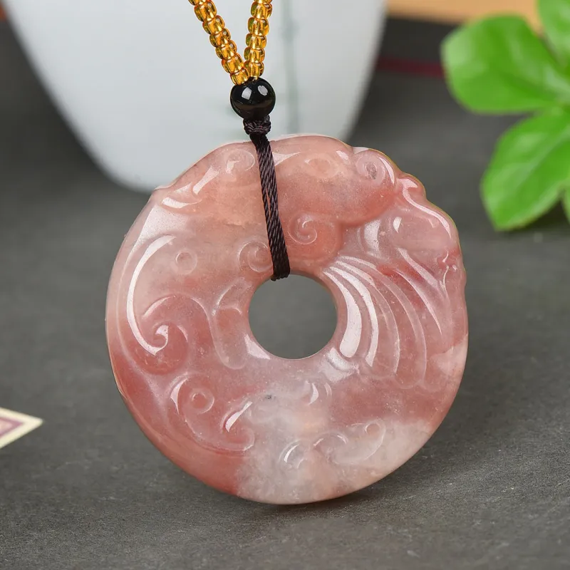 Jing Ruyu Golden Silk Jade Necklaces Unisex-2