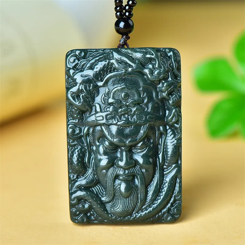 Jing Ruyu Hetian Jade Necklace Jade Pendant Green Jade Unisex-2
