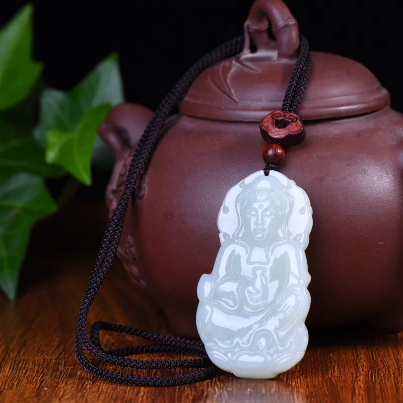 Jing Ruyu Hetian Jade Necklaces White Jade Unisex-4