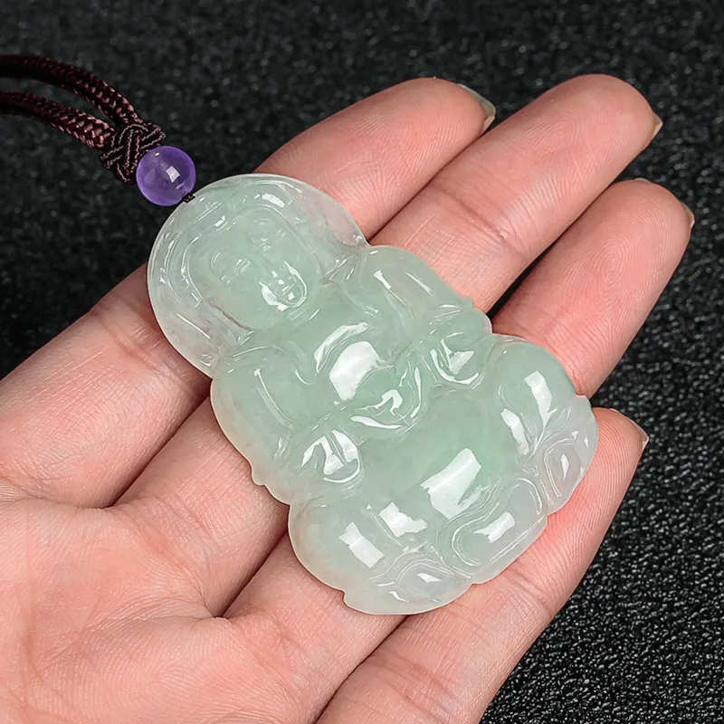 Jing Ruyu Ice Glutinous Jadeite Necklaces Men's-5