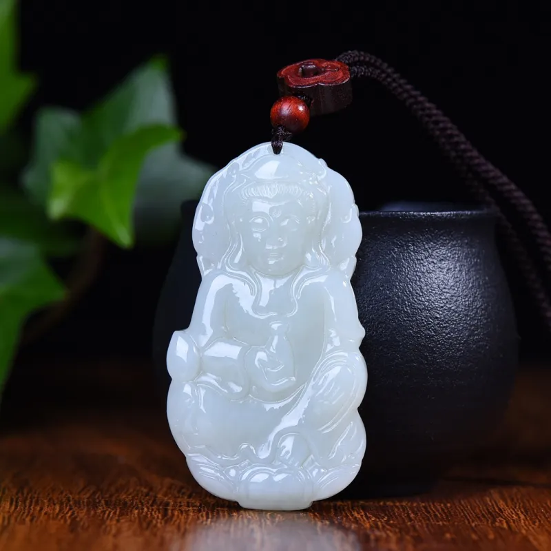 Jing Ruyu Hetian Jade Necklaces White Jade Unisex-1
