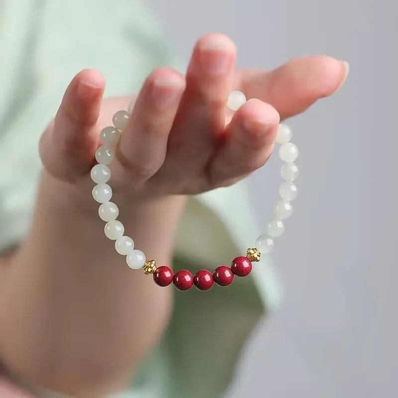 Jing Ruyu Hetian Jade Bracelets White Jade Unisex-2