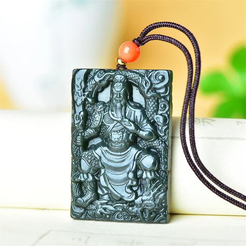 Jing Ruyu Hetian Jade Necklaces Green Jade Unisex-4