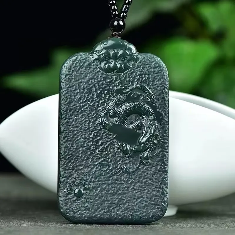 Jing Ruyu Hetian Jade Necklaces Green Jade Unisex-3
