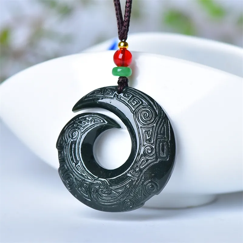 Jing Ruyu Hetian Jade Necklaces Green Jade Unisex-4