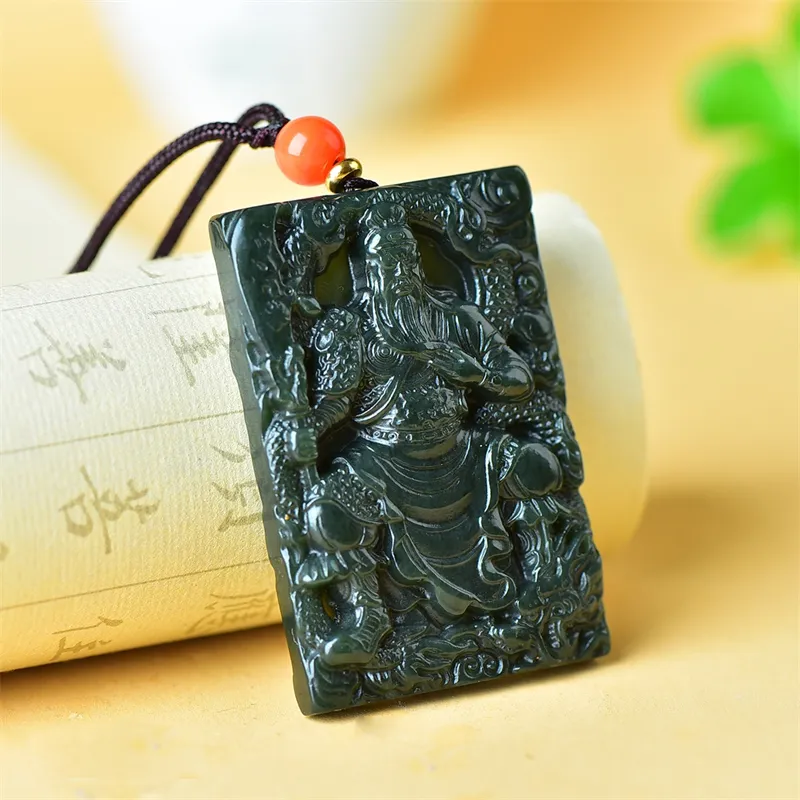 Jing Ruyu Hetian Jade Necklaces Green Jade Unisex-3