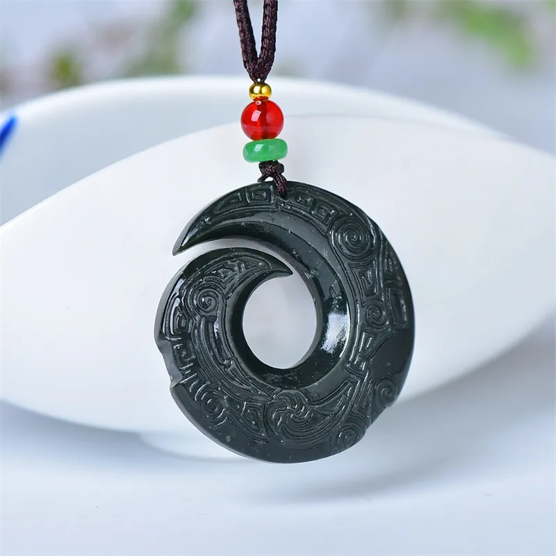 Jing Ruyu Hetian Jade Necklaces Green Jade Unisex-5