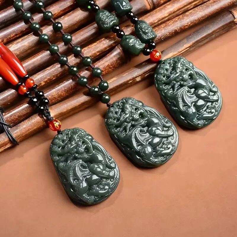 Jing Ruyu Necklaces Green Jade Unisex-3