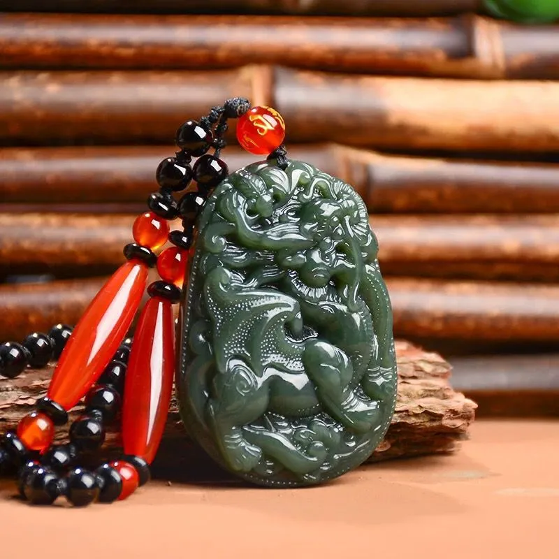 Jing Ruyu Necklaces Green Jade Unisex-2