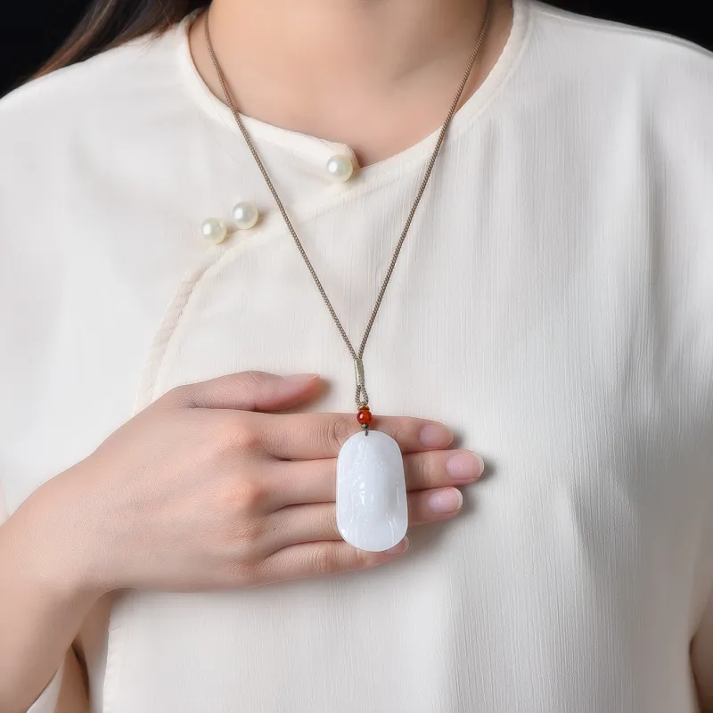 Jing Ruyu Golden Silk Jade Jade Necklaces Men's-6