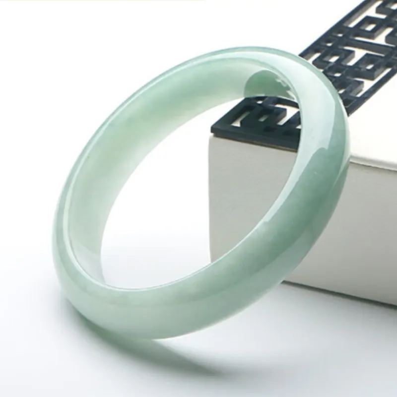 Jing Ruyu Bean Type Jadeite Bangles Women's-4