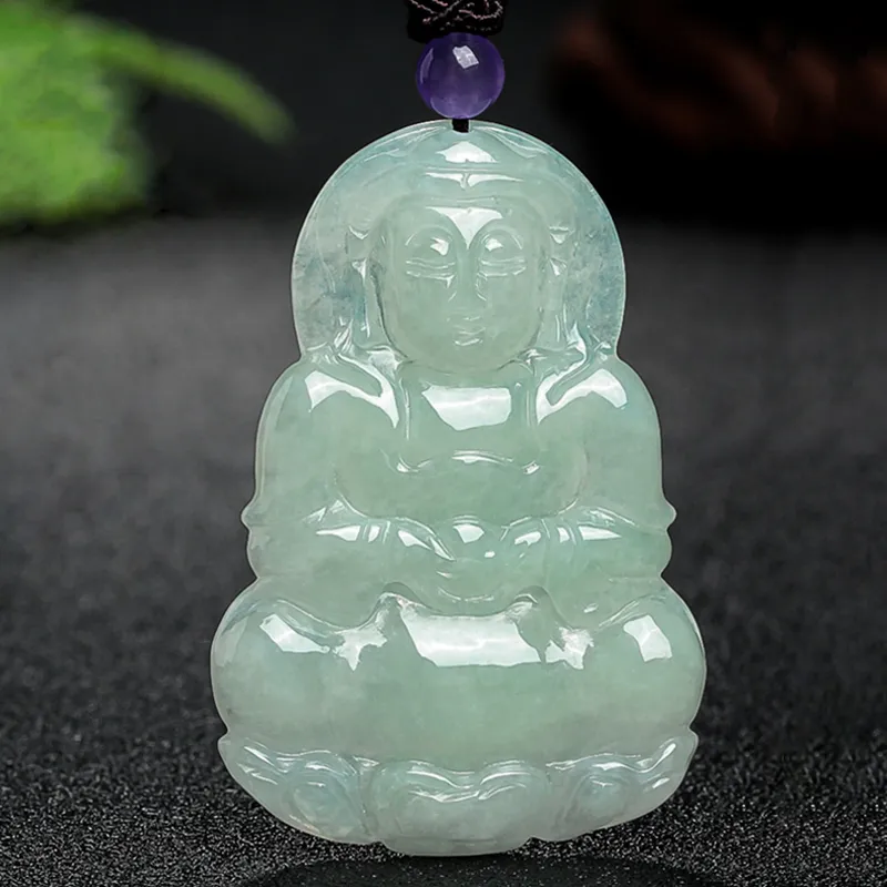 Jing Ruyu Ice Glutinous Jadeite Necklaces Men's-2