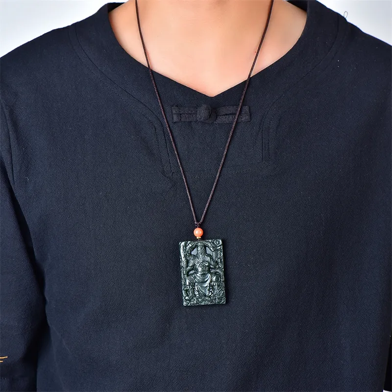 Jing Ruyu Hetian Jade Necklaces Green Jade Unisex-1