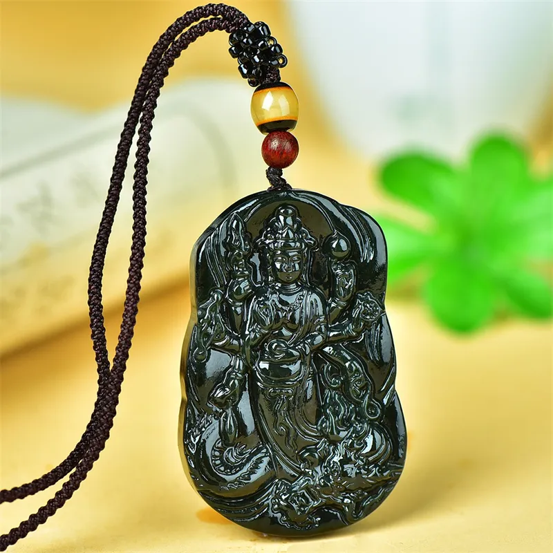 Jing Ruyu Hetian Jade Necklaces Green Jade Unisex-3