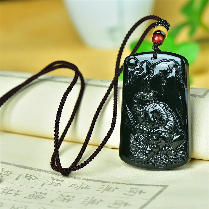 Jing Ruyu Hetian Jade Necklaces Green Jade Unisex-5
