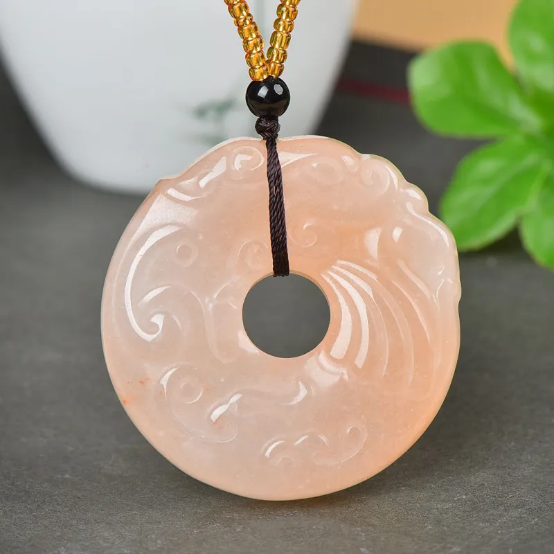 Jing Ruyu Golden Silk Jade Necklaces Unisex-4