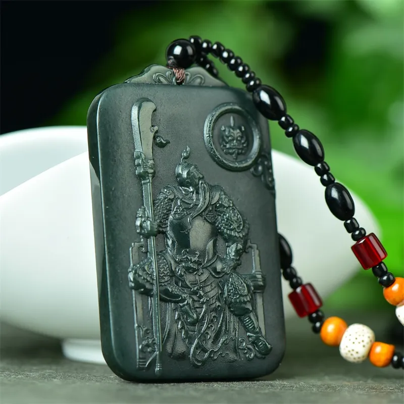 Jing Ruyu Hetian Jade Necklaces Green Jade Unisex-5