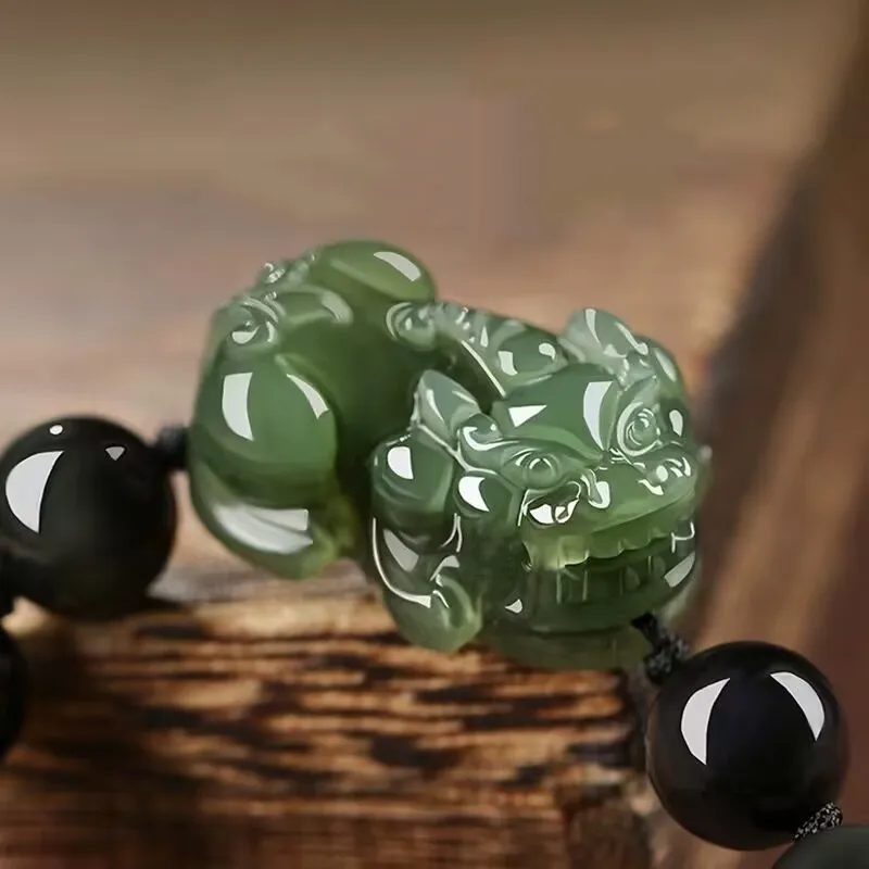 Jing Ruyu Hetian Jade Bracelets Green Jade Unisex-3