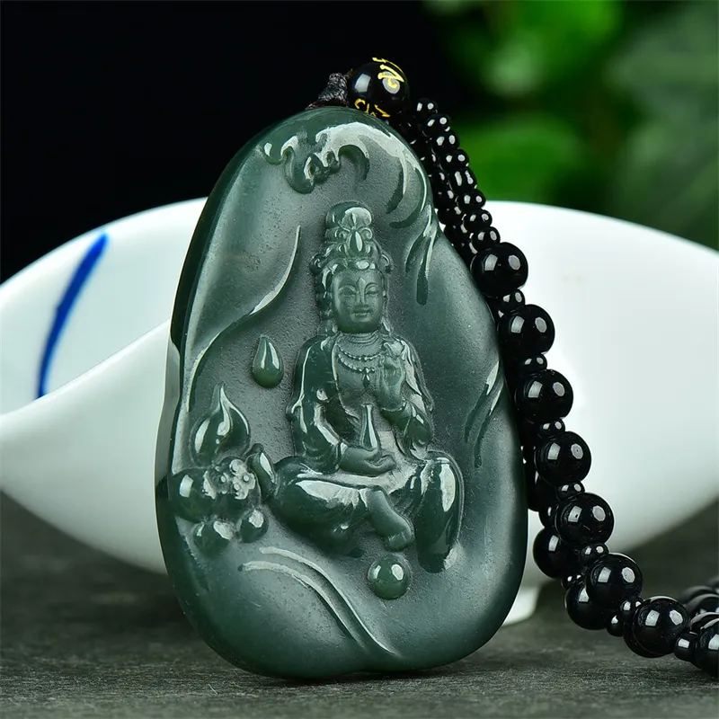 Jing Ruyu Hetian Jade Necklaces Green Jade Unisex-3