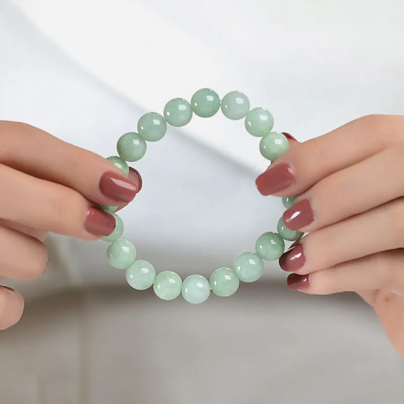 Jing Ruyu Bean Type Jadeite Bracelets Unisex-1