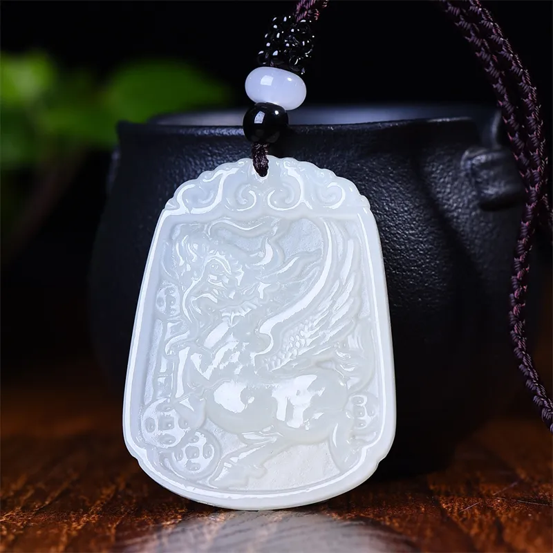 Jing Ruyu Hetian Jade Necklaces White Jade Unisex-1