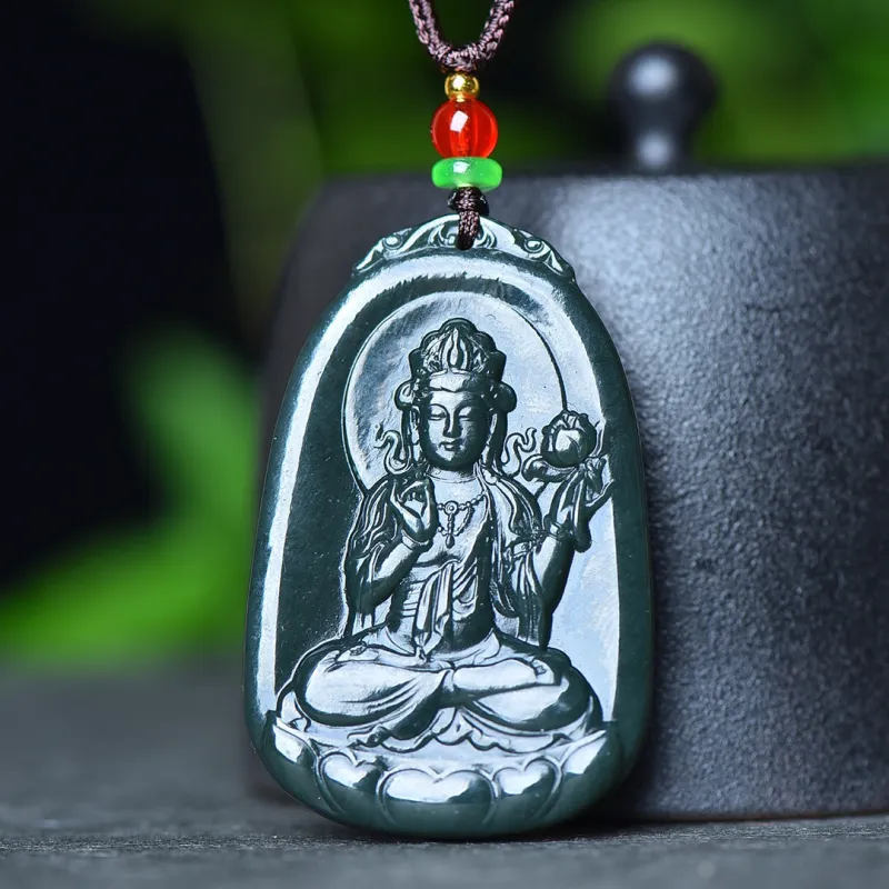 Jing Ruyu Necklaces Green Jade Unisex-1